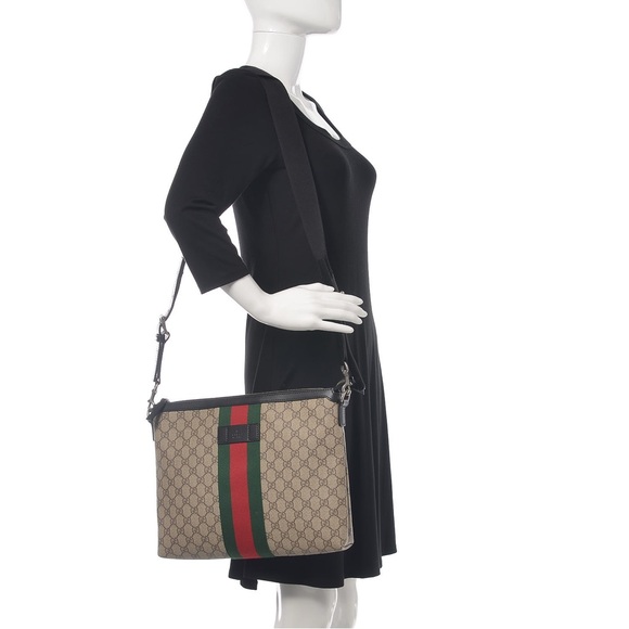 Gucci GG Guccissima Supreme Monogram Web Unisex Messenger Crossbody Bag 523335 - Picture 16 of 17